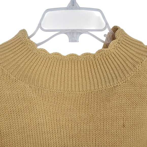 VTG HermanGeist Womens S Sweater Embroidered Floral Mustard Wool Warm Grannycore - Picture 7 of 14